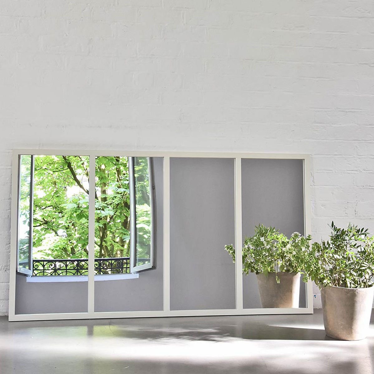 Grand miroir de jardin effet fenêtre superbe miroir de jardin extérieur en  métal