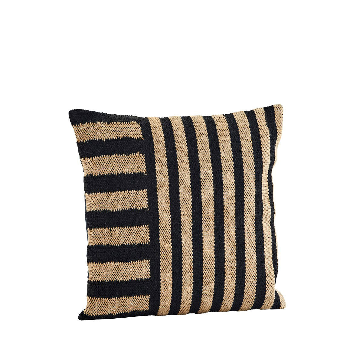 Madam Stoltz black and natural jute cushion cover Decoclico