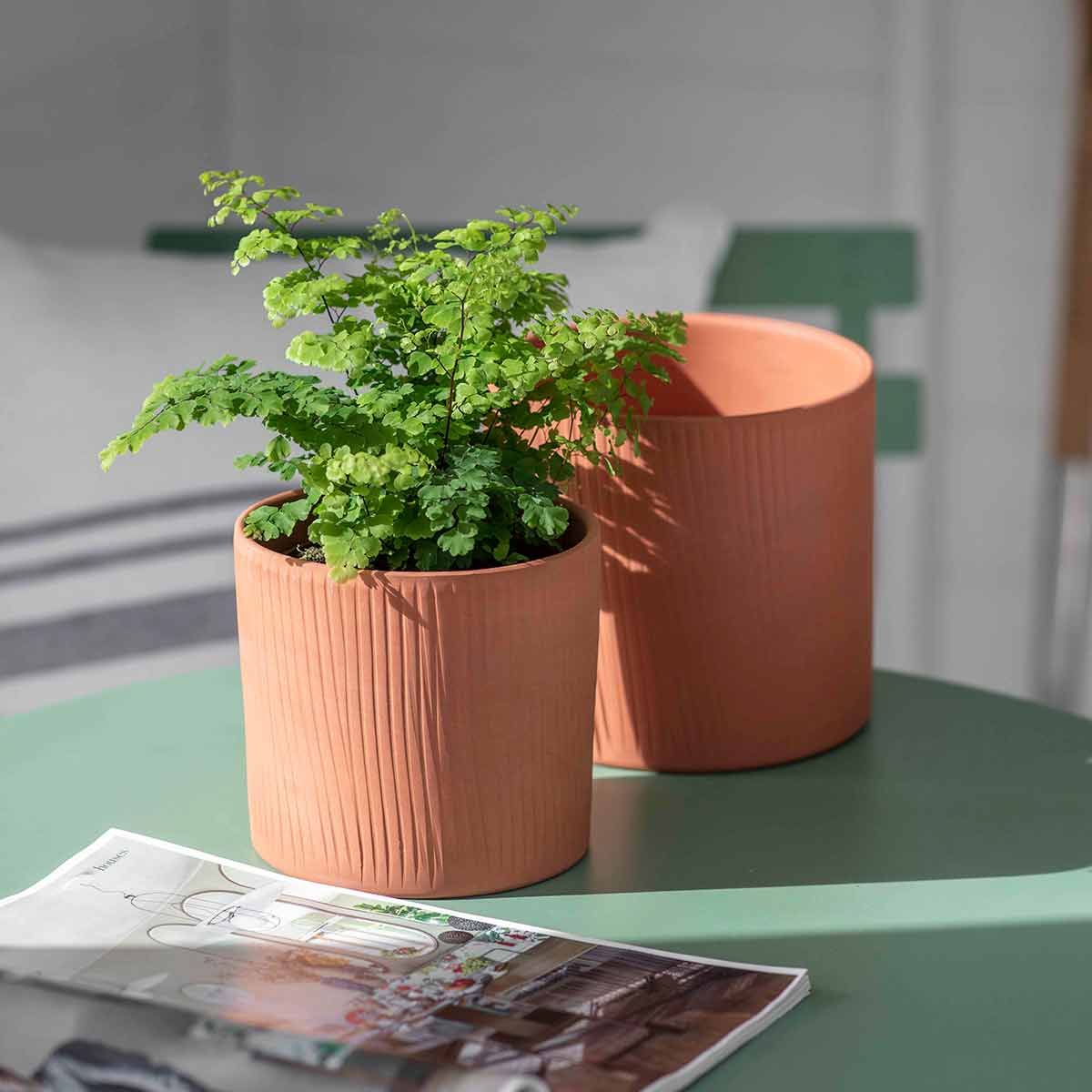 Set of 2 Edgehill terracotta ceramic flower pots Decoclico