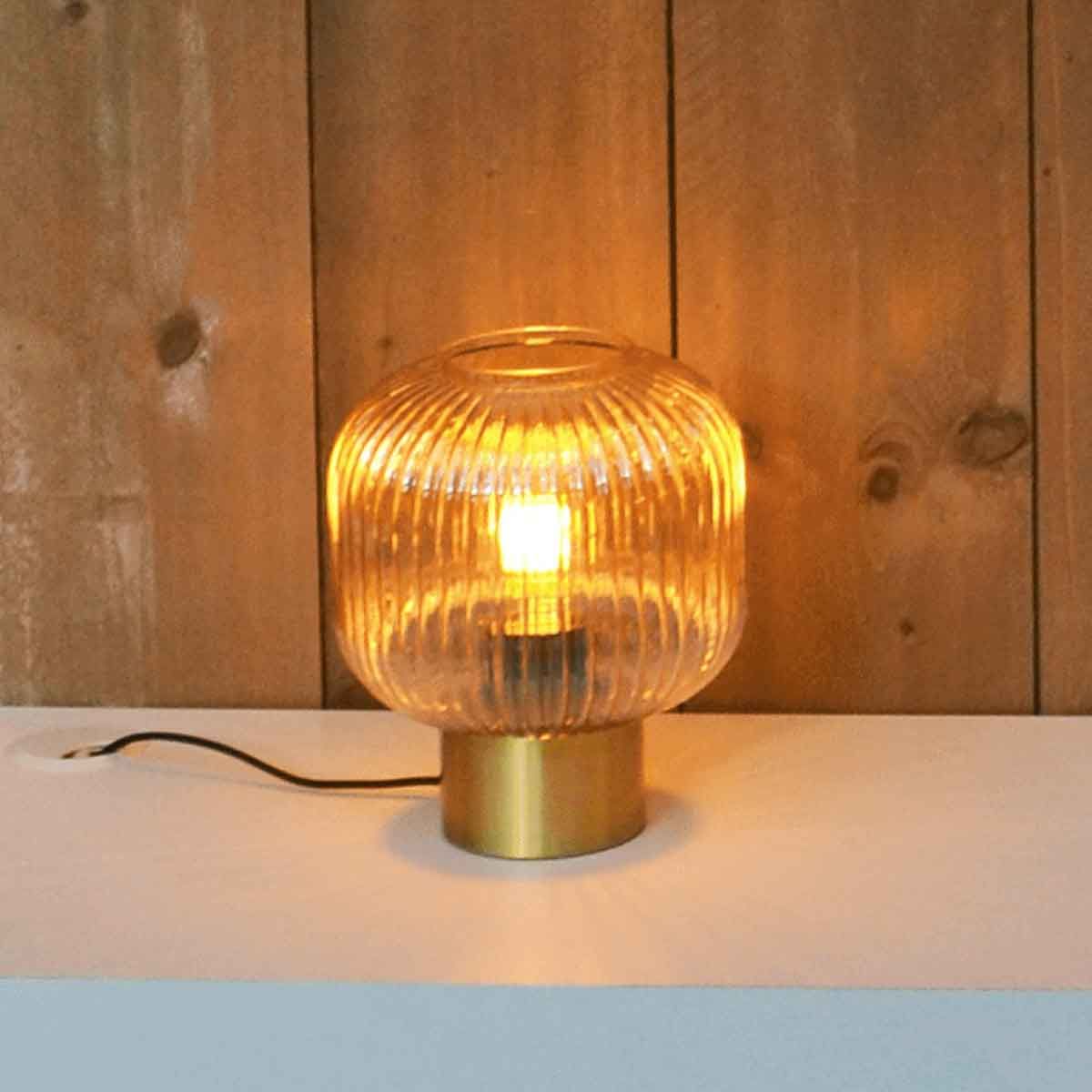 Lampe à poser design verre ambré - Andro