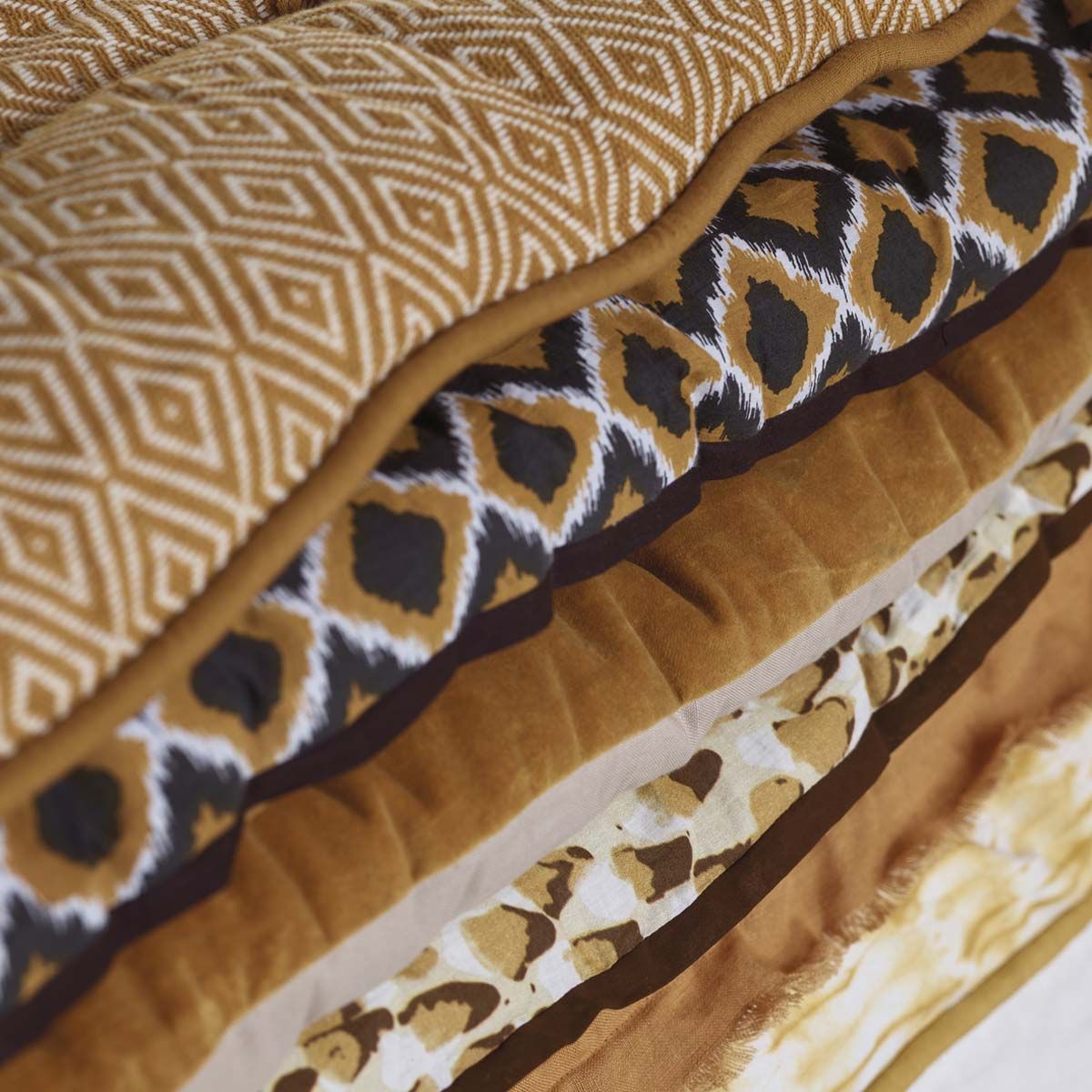 Edredon courtepointe en coton imprimé motif vichy Romy 140 x 150