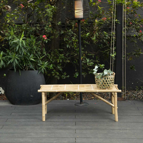 Banc jardin pliable en bambou brun banc extérieur bambou - Ciel