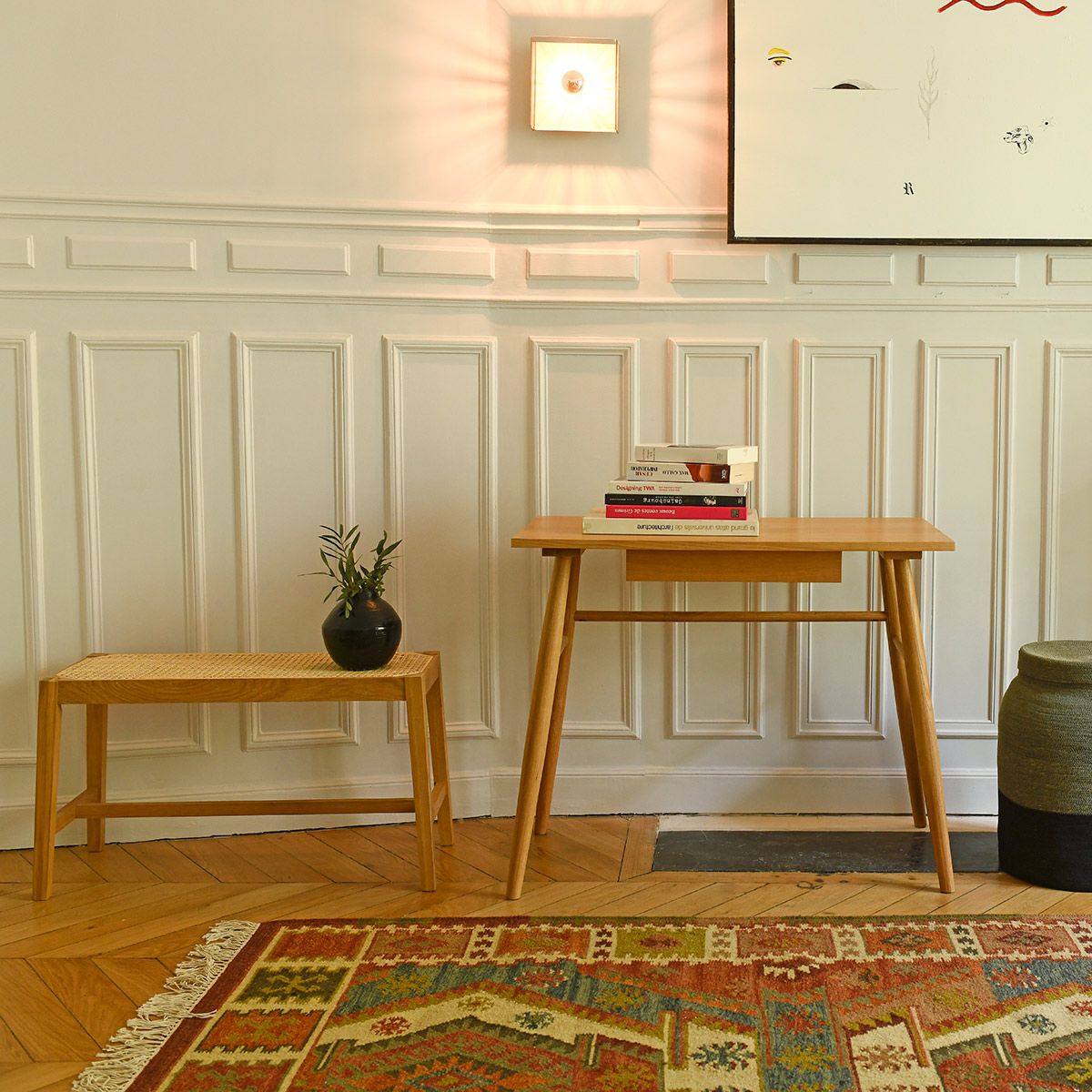 Oak desk 1 drawer Scandinavian style Bloom – Decoclico