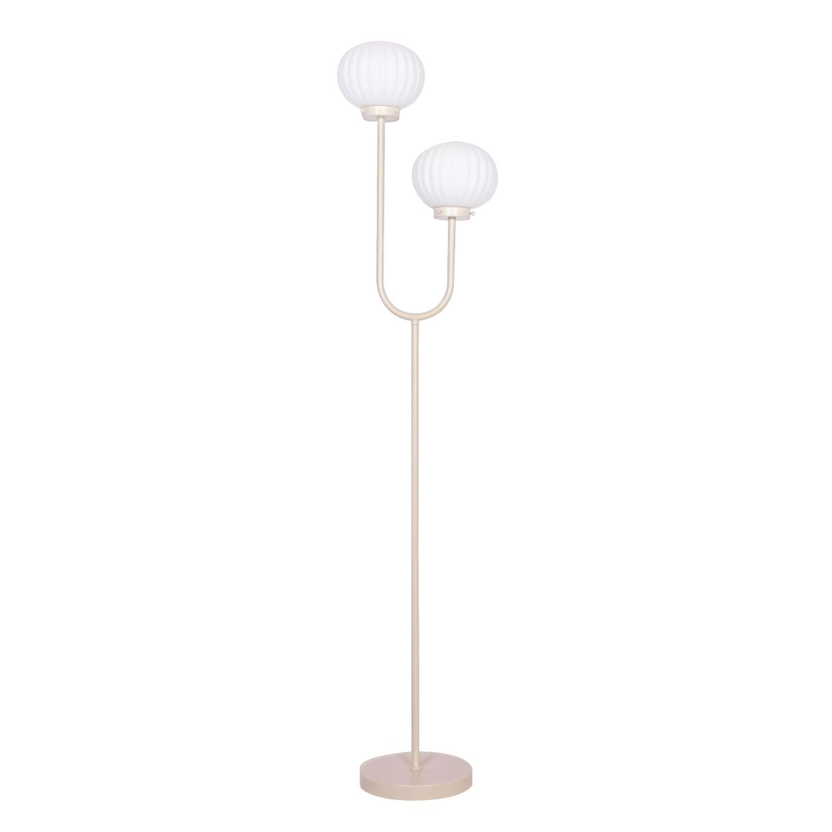 Floor lamp with 2 opaque glass globes Flot Decoclico