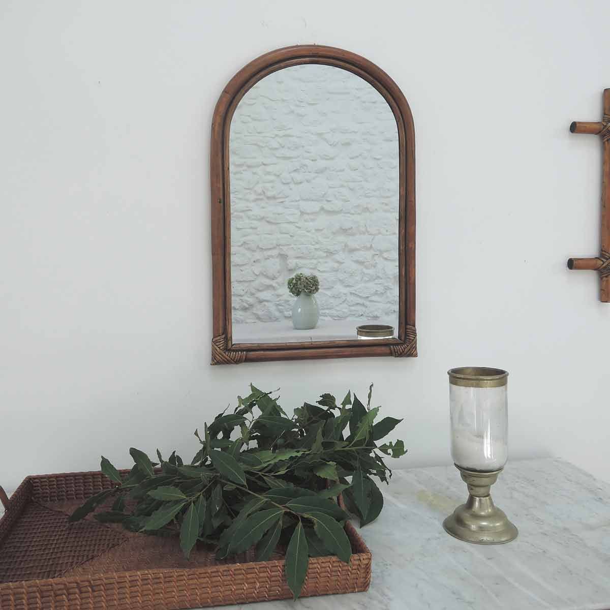 Miroir arche en rotin 58 x 40 cm - Marcel – Decoclico
