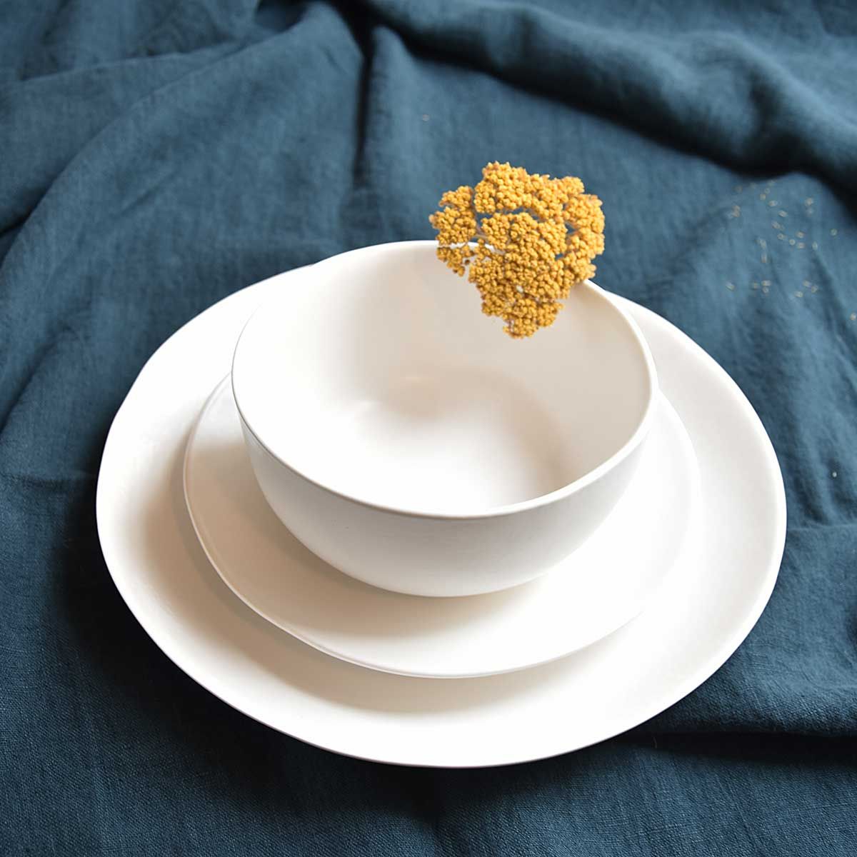 Service assiettes plates et à dessert (x 4) en céramique vert anglais –  Decoclico