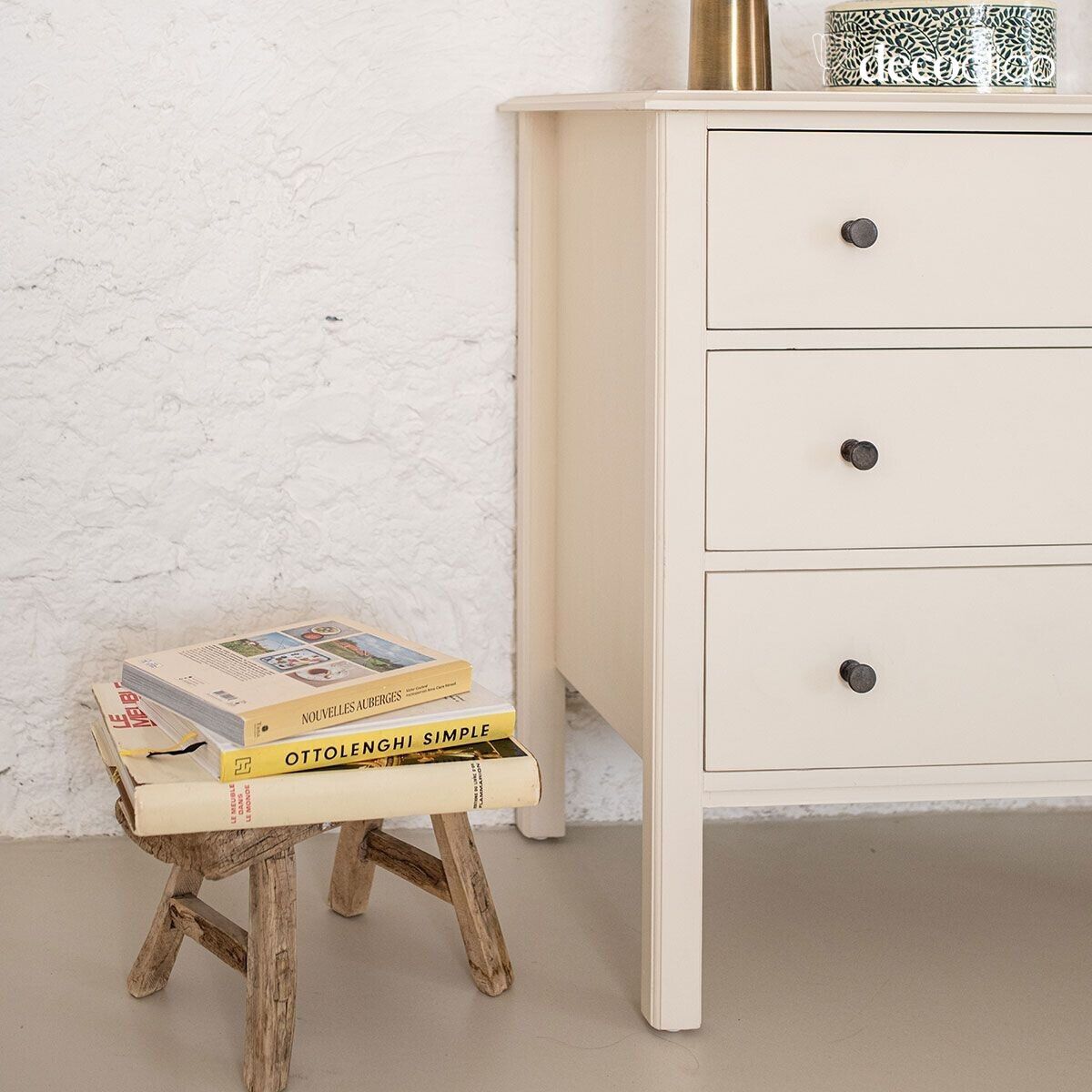 3-drawer chest in cream mango wood Mareuil