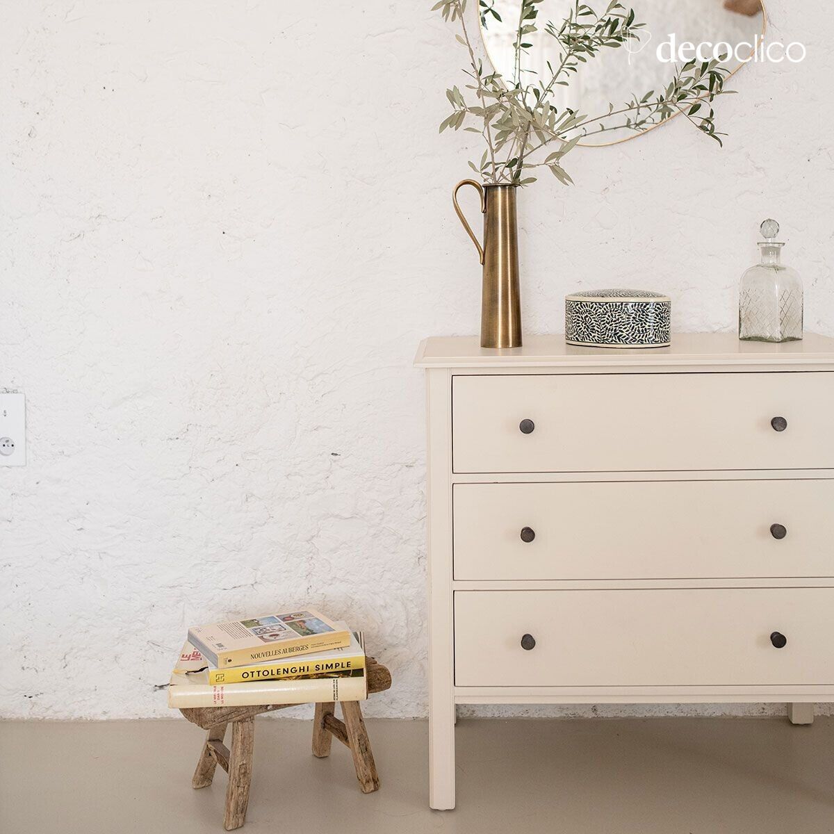 3-drawer chest in cream mango wood Mareuil