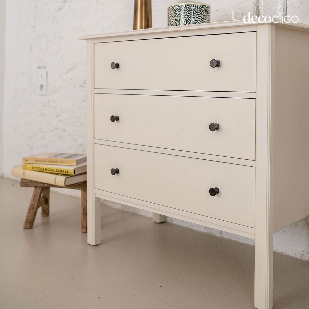 3-drawer chest in cream mango wood Mareuil