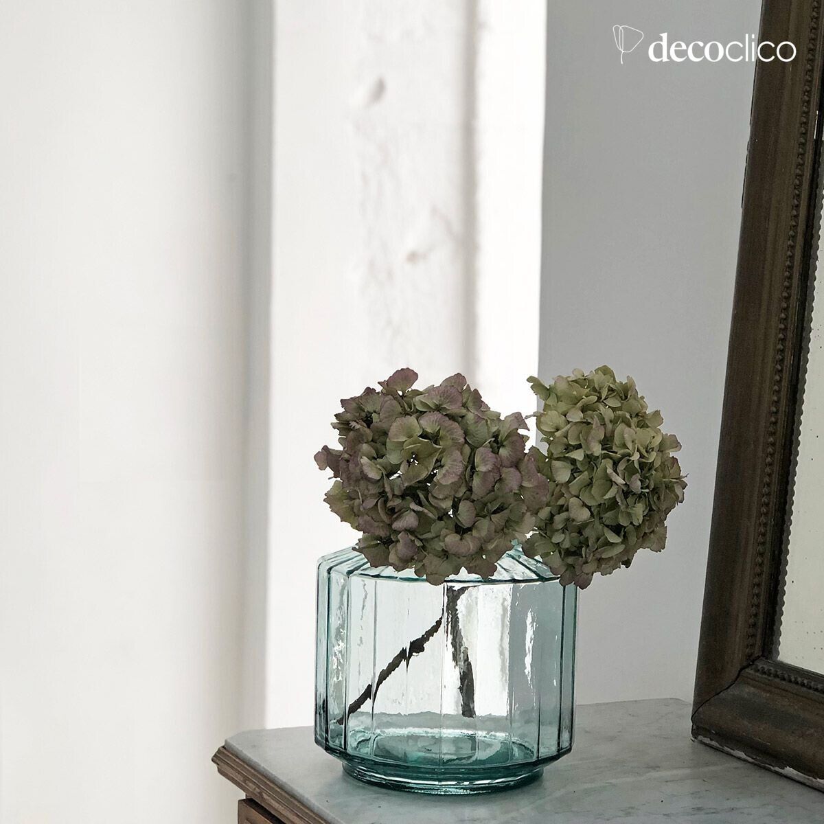 6L facetgeslepen transparante vaas van gerecycled glas Marigold