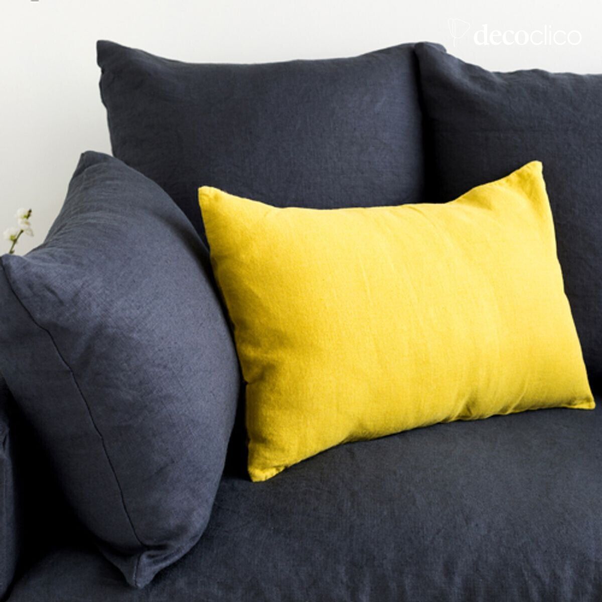 Abziehbares Sofa aus Leinen mit Knitteroptik Cap Breton Schiefer - B 157