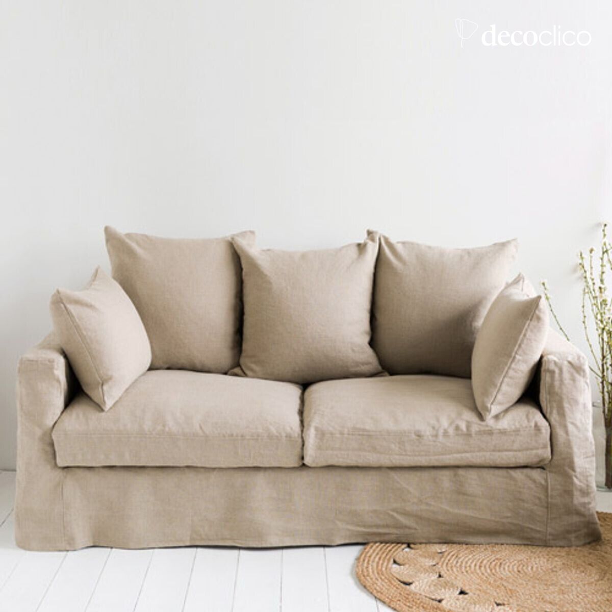 Abziehbares Sofa aus natürlichem Leinen Cap Breton - B 157