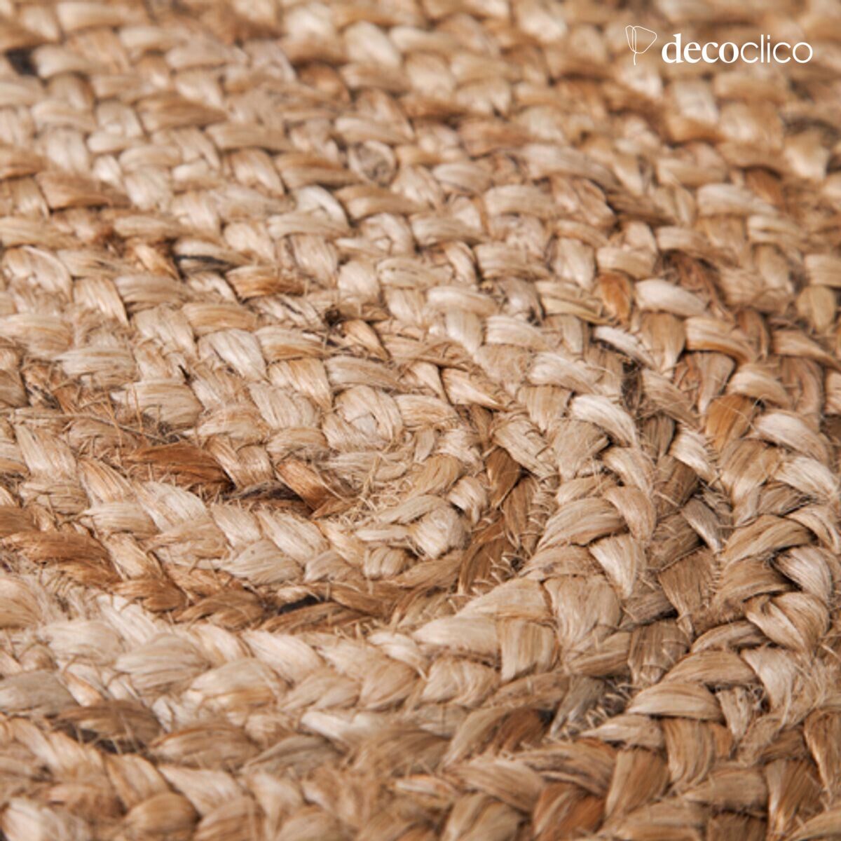 Alfombra ovalada de yute natural tejida a mano 120 x 170 cm  Moka