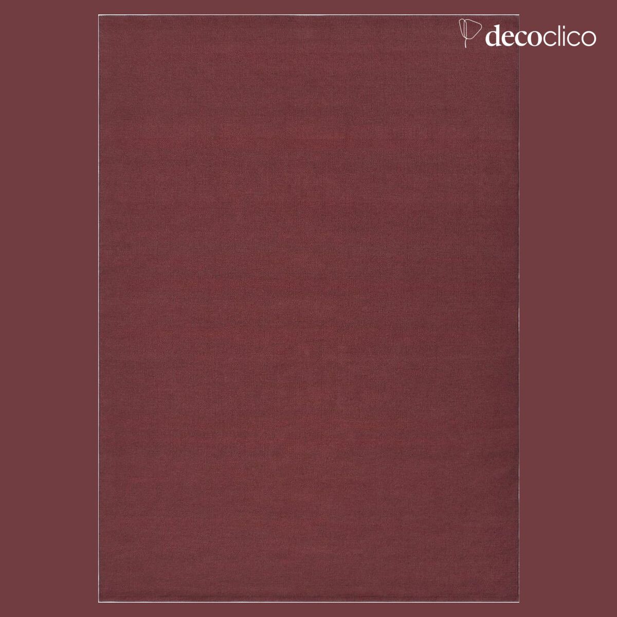 Alfombra rectangular de fibras recicladas tejida a mano terracotta interior exterior 140