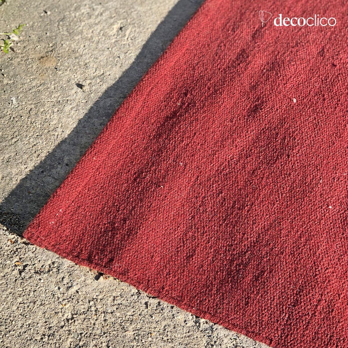 Alfombra rectangular de fibras recicladas tejida a mano terracotta interior exterior 160 Moka