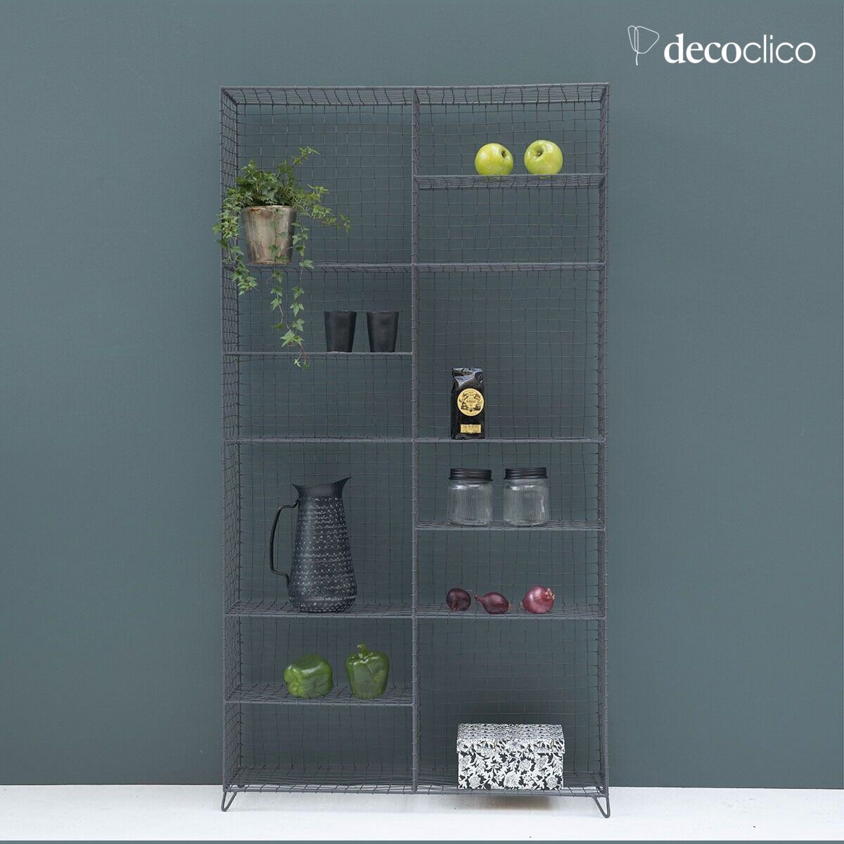 Anthracite mesh metal shelf 150 x 80 cm Greed