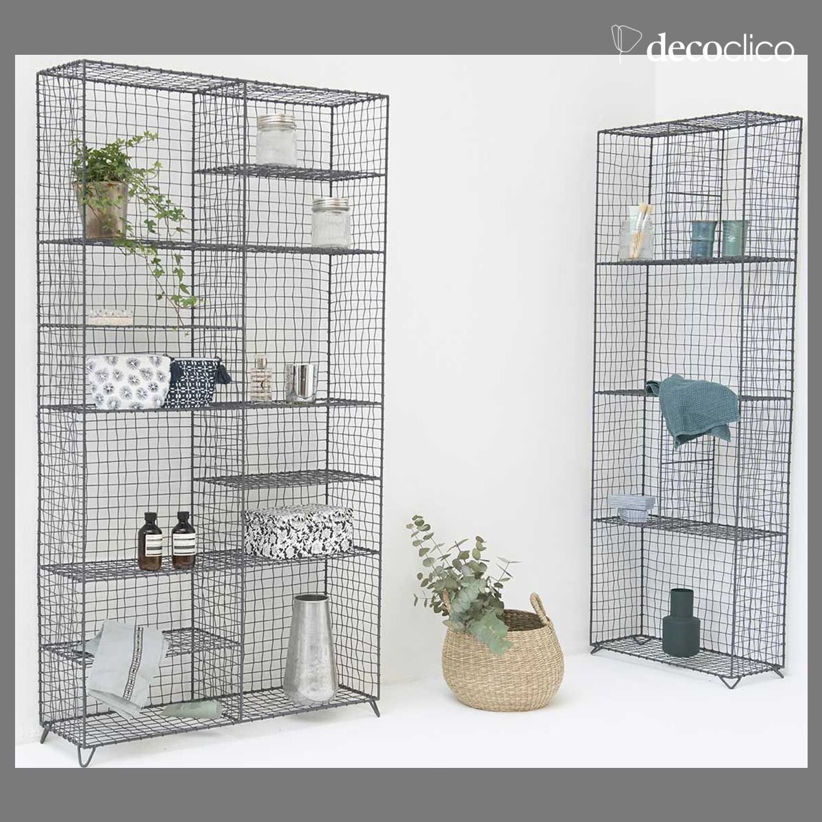 Anthracite mesh metal shelf 150 x 80 cm Greed