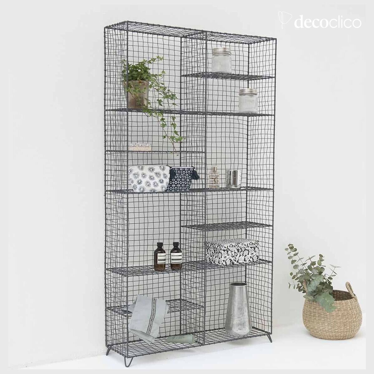Anthracite mesh metal shelf 150 x 80 cm Greed