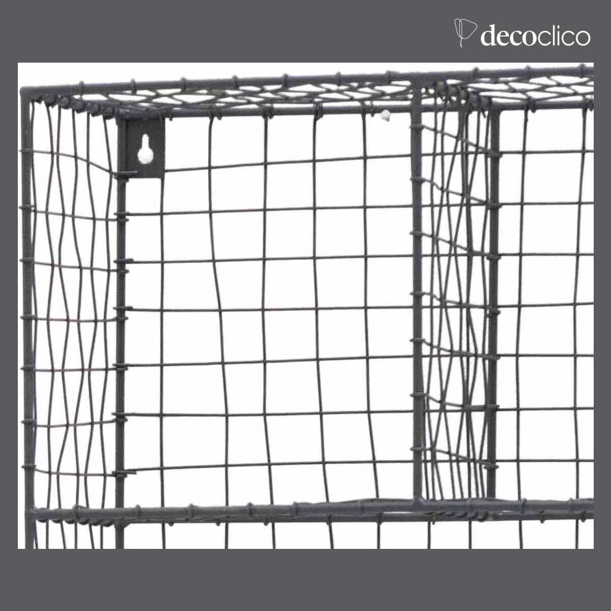 Anthracite metal mesh wall shelf with 5 baskets Greed