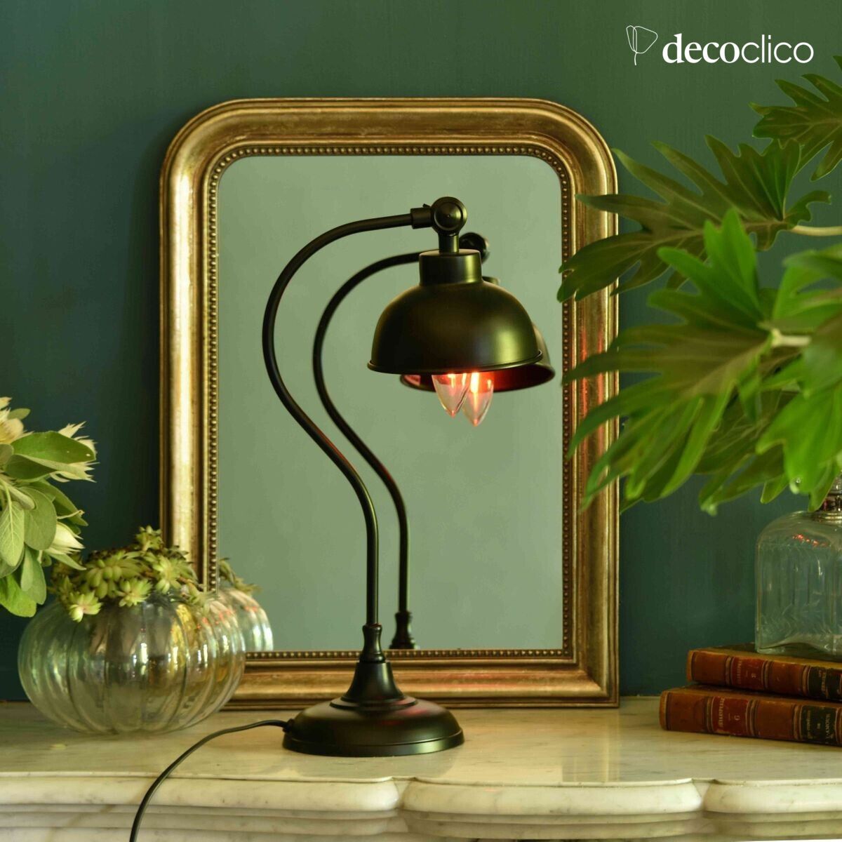 Antique black metal desk lamp Alistair