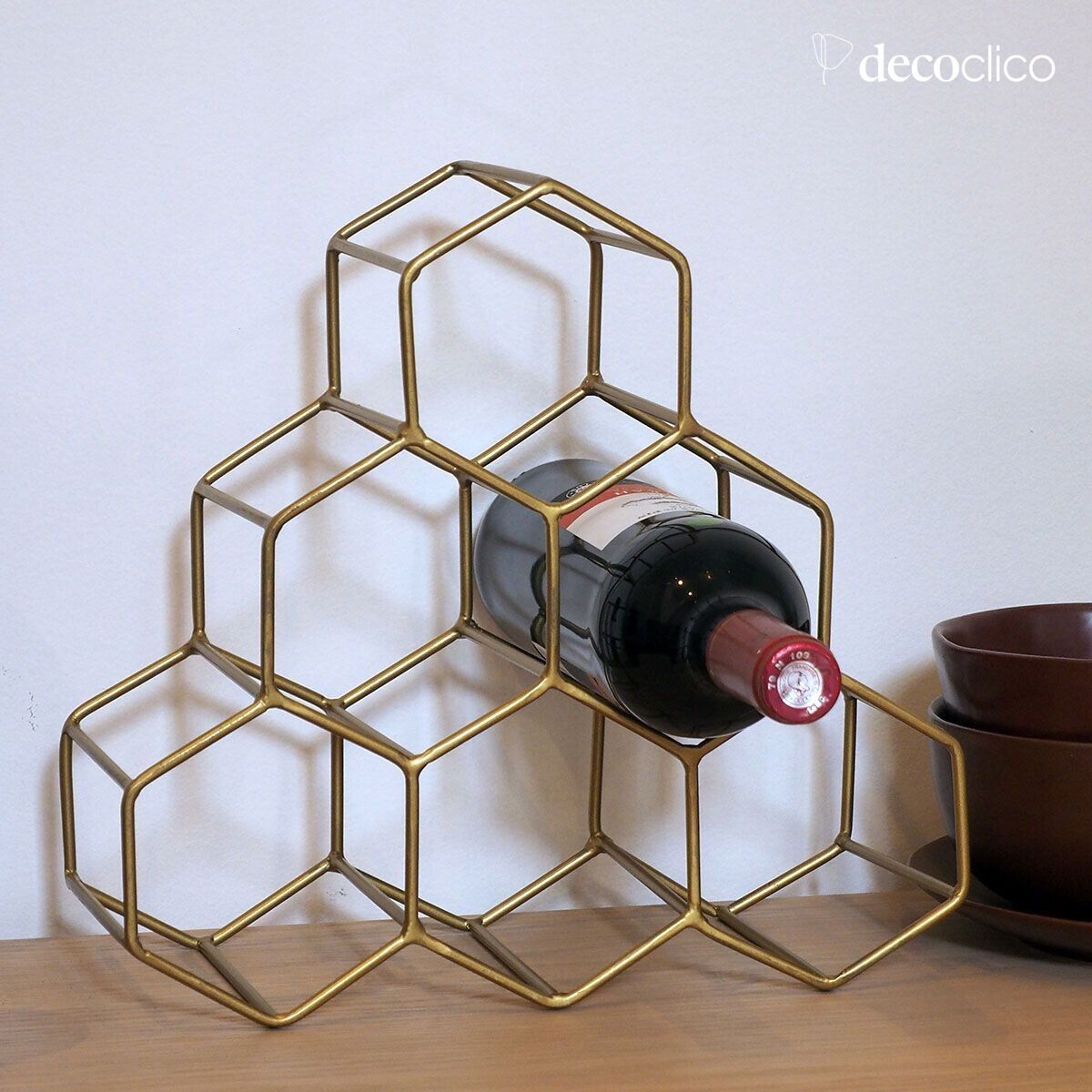 Antique metal bottle rack/holder with 6 compartments