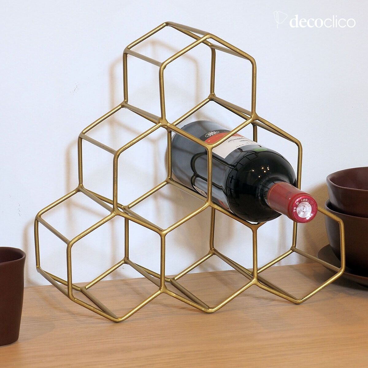 Antique metal bottle rack/holder with 6 compartments