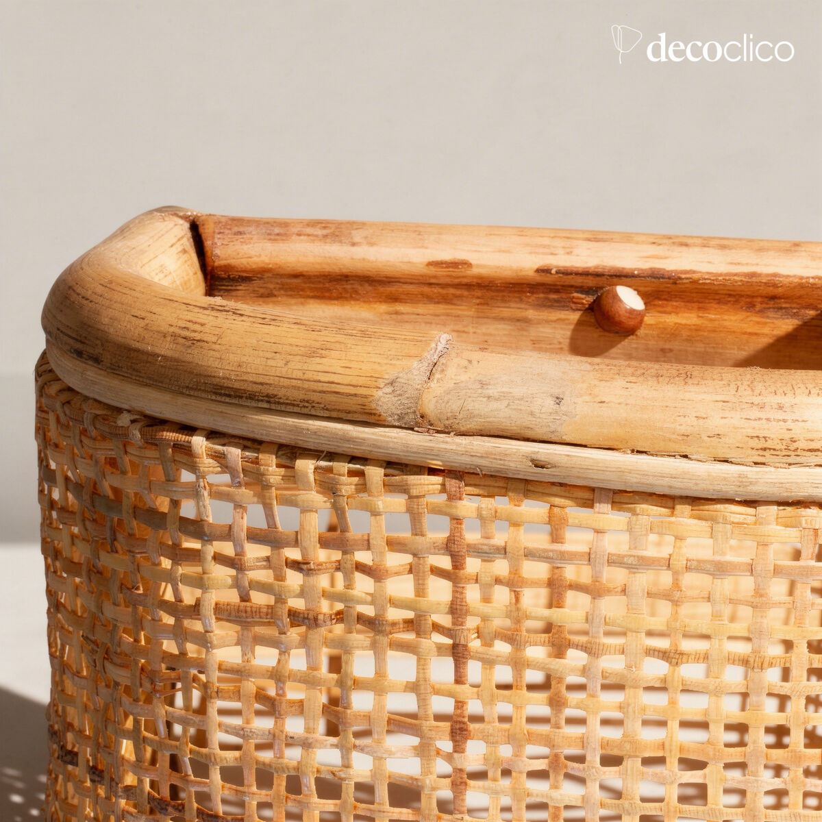 Applique demi-lune cannage en rotin