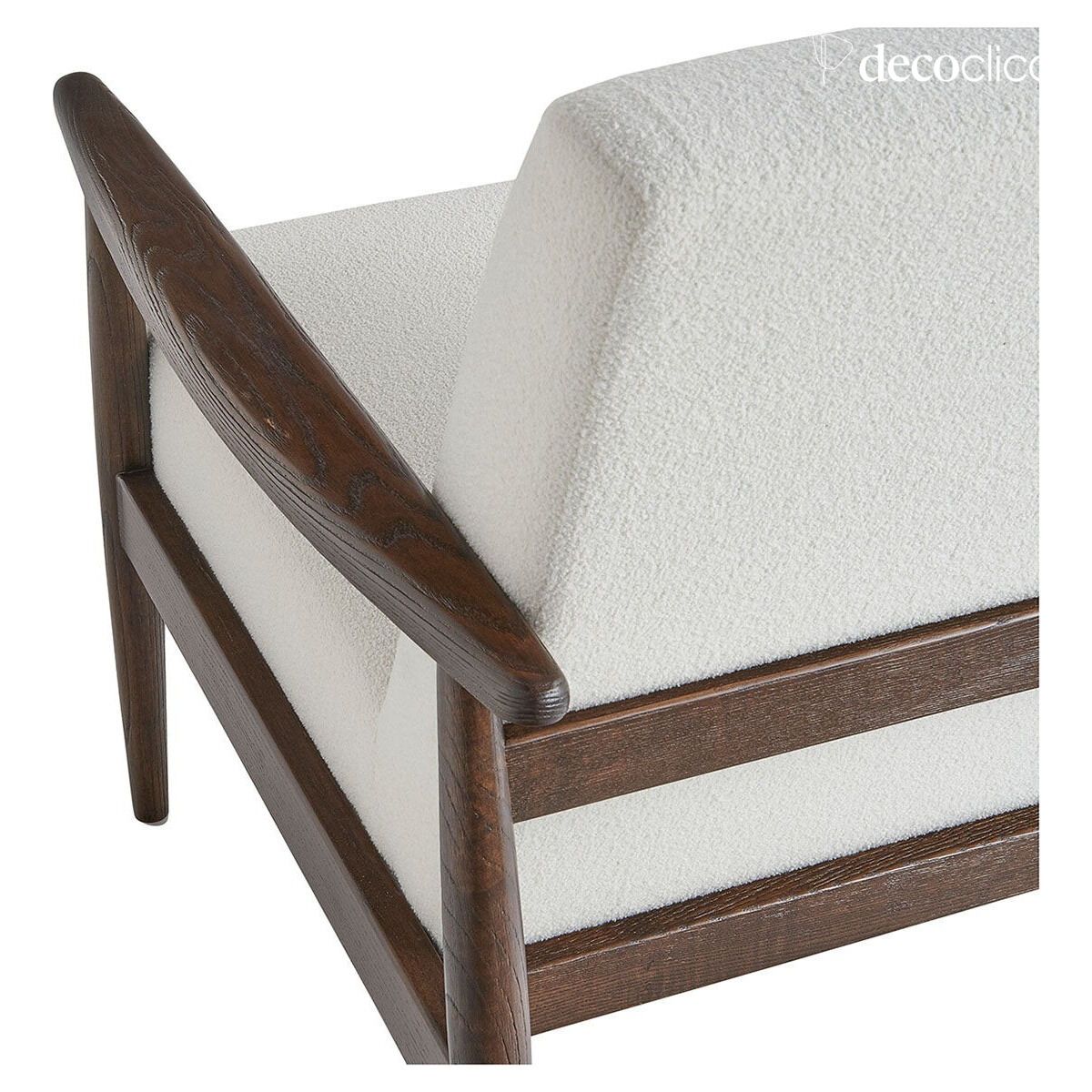 Armchair in ash and beige bouclette