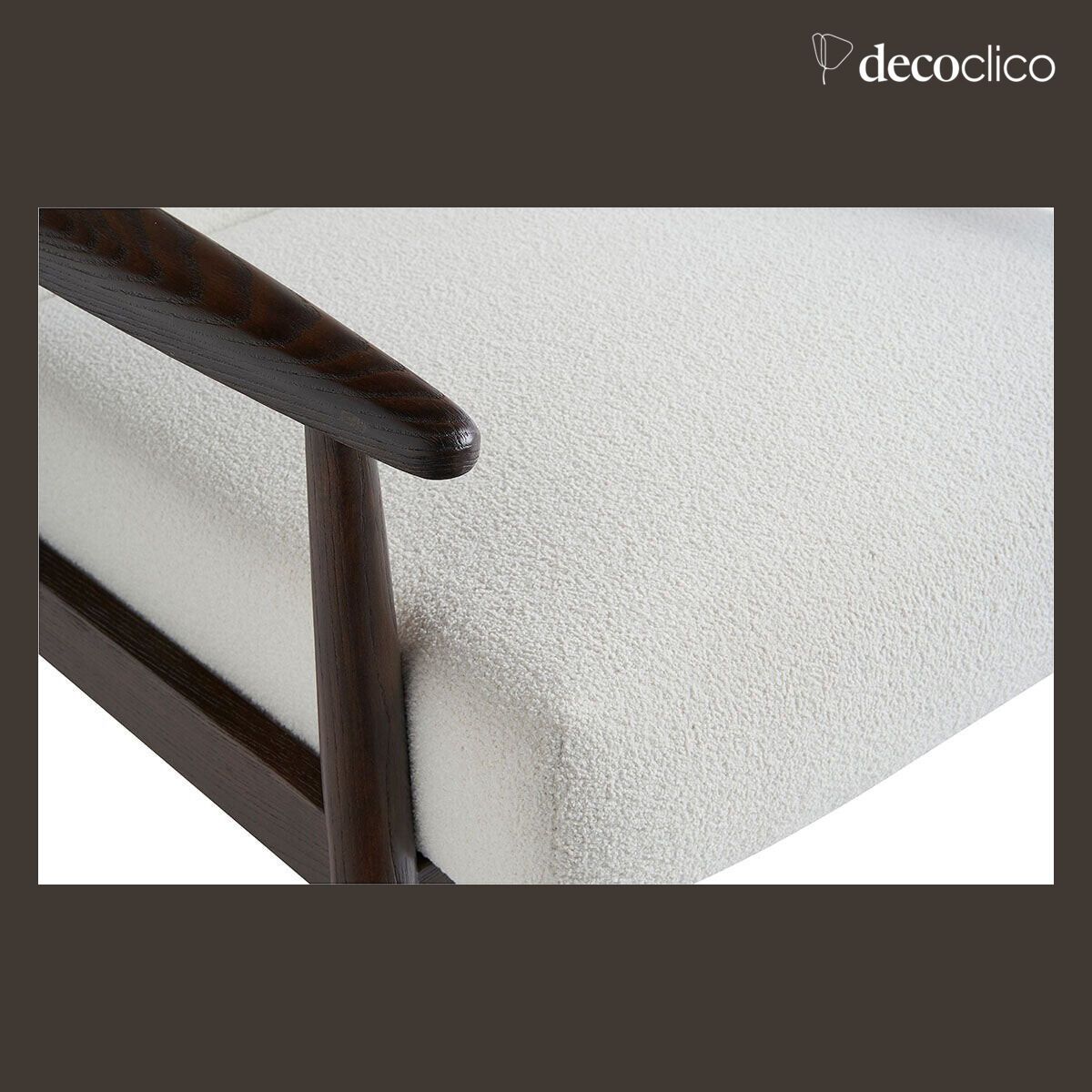 Armchair in ash and beige bouclette