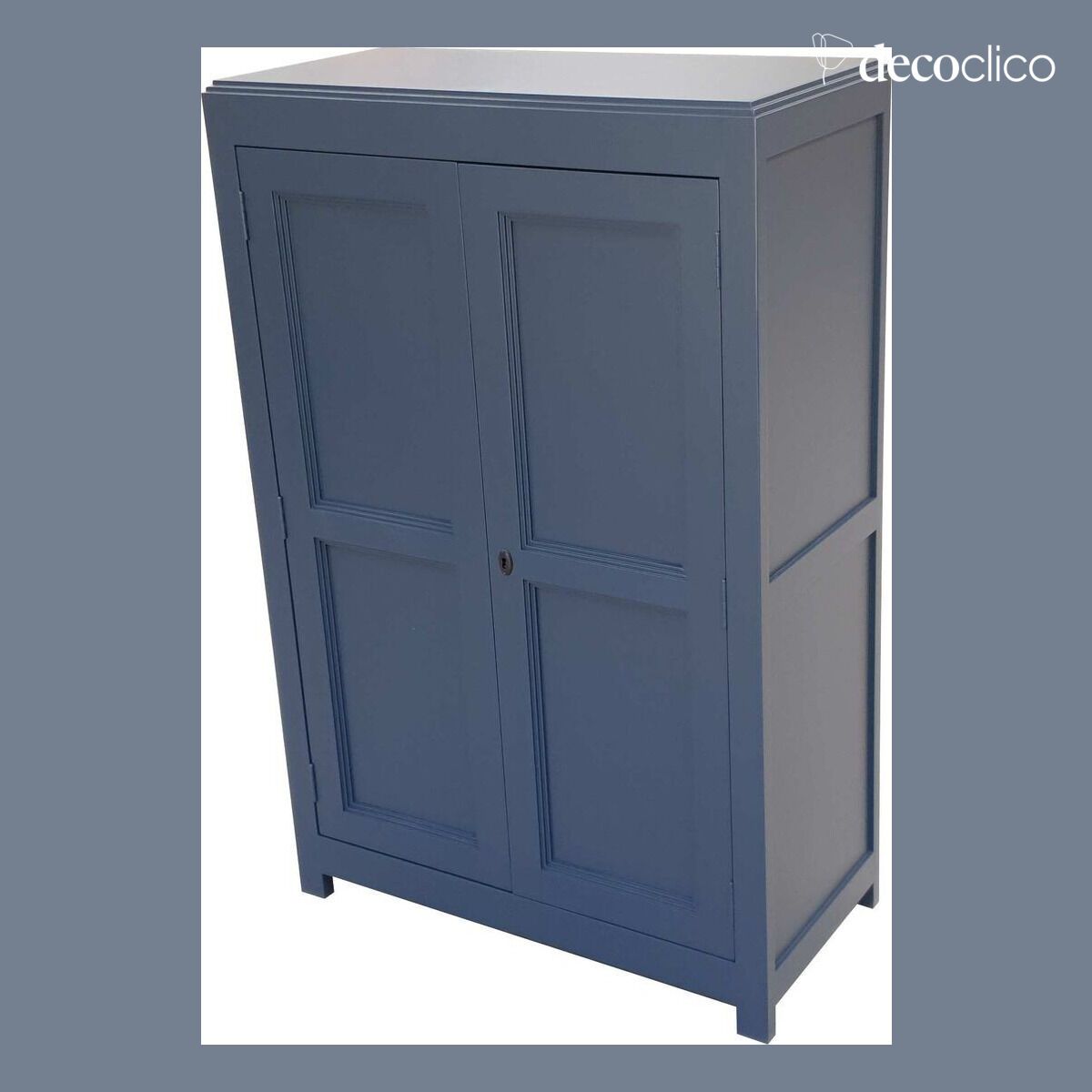 Armoire basse lingère en pin maritime bleu Léandre