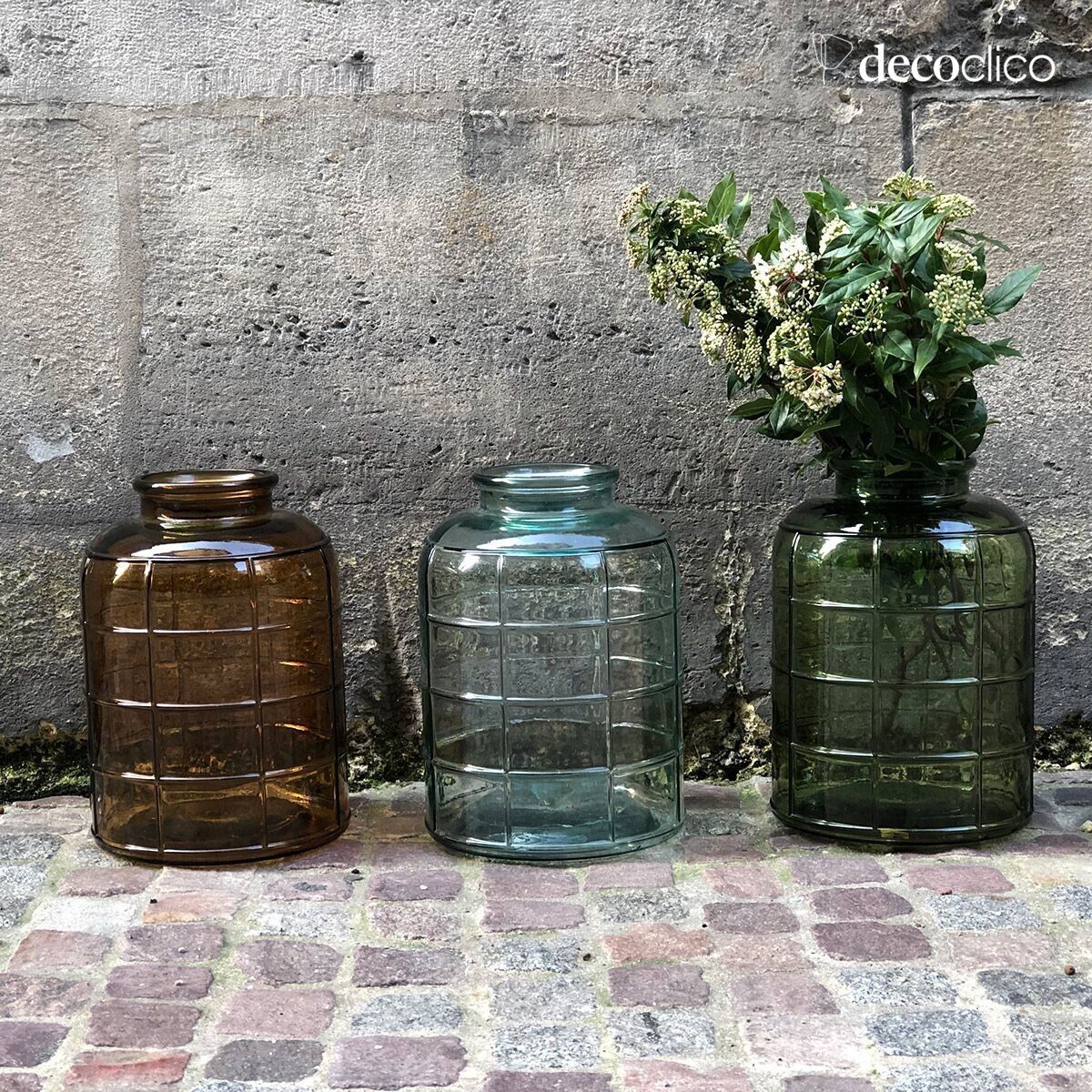 Art Deco helder gerecycled glazen karaf 12L Zelda