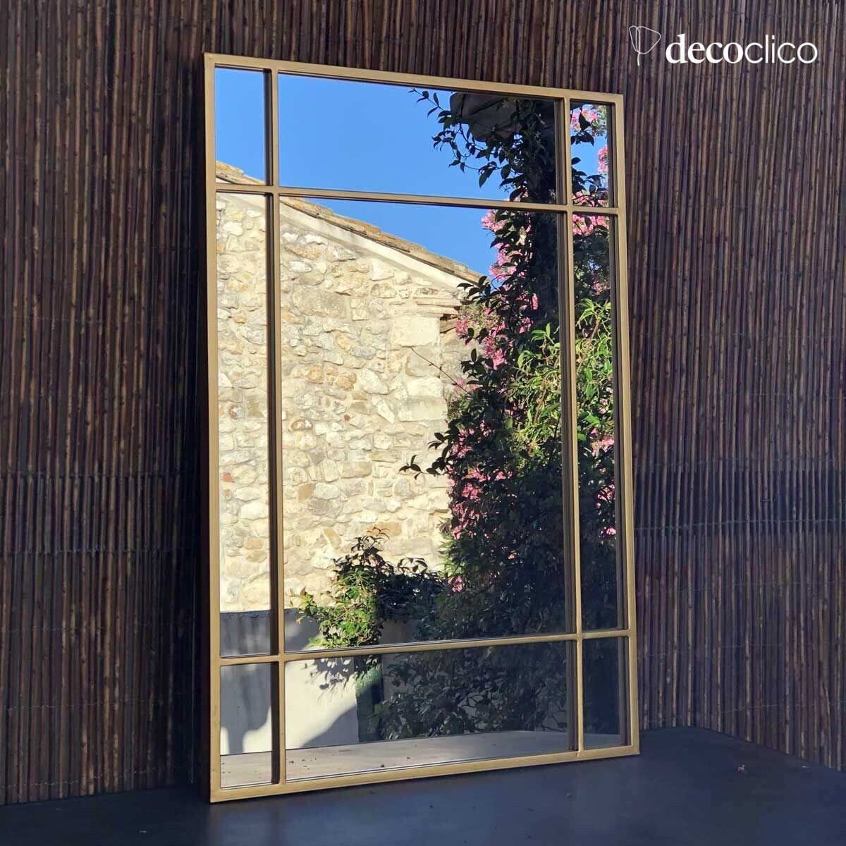 Art Deco vergulde metalen spiegel 97 x 67 cm Wallis