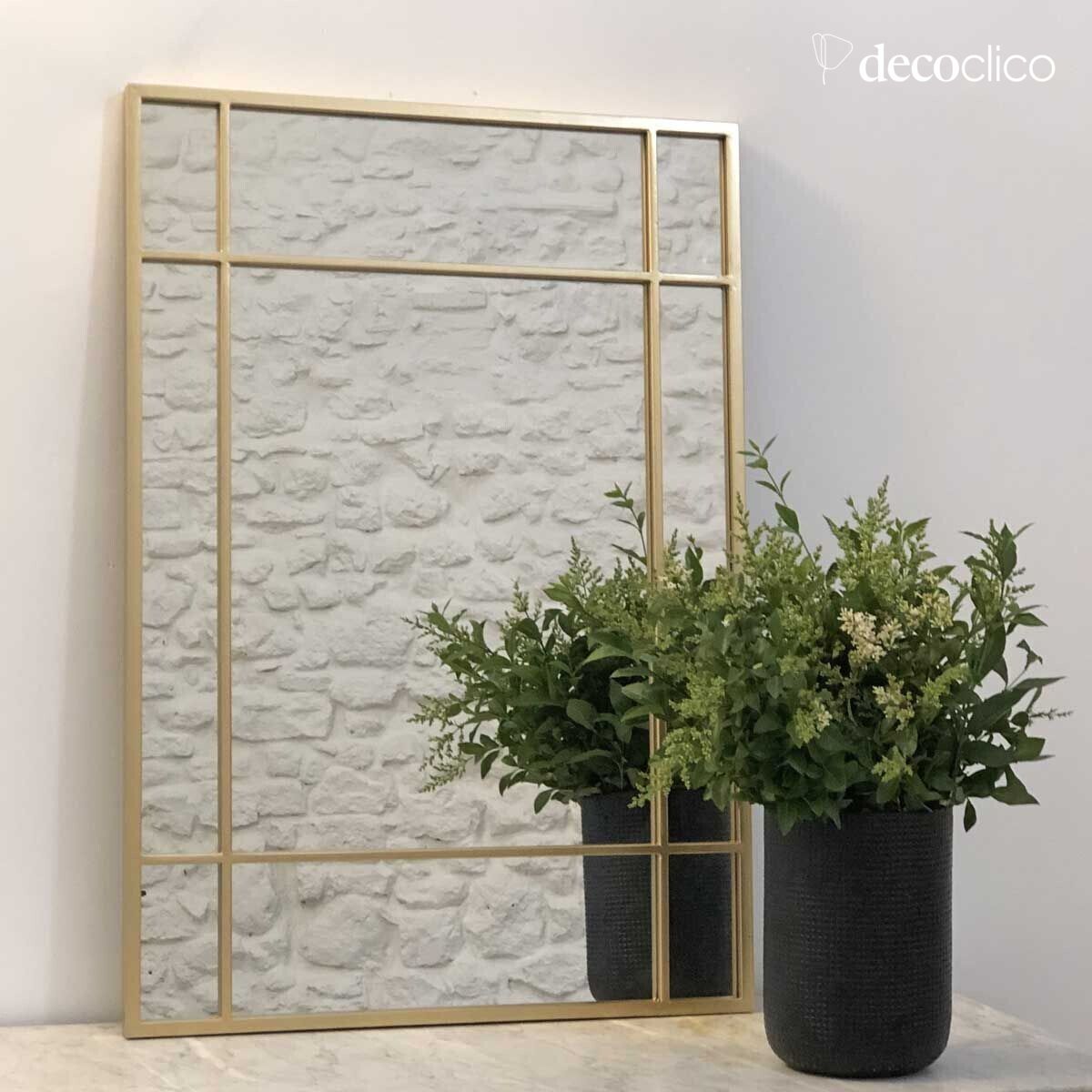 Art Deco vergulde metalen spiegel 97 x 67 cm Wallis