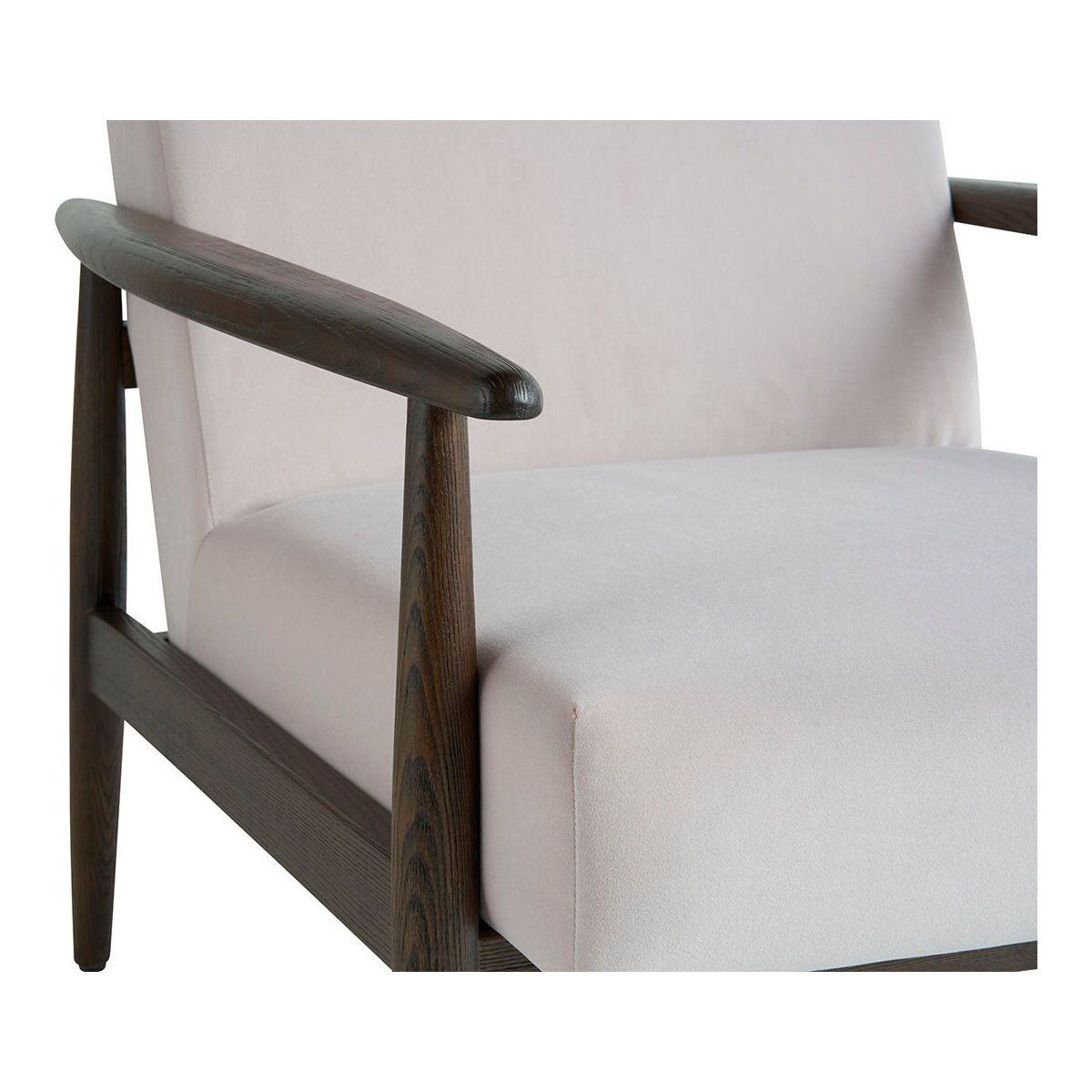 Ash en nude fluwelen fauteuil