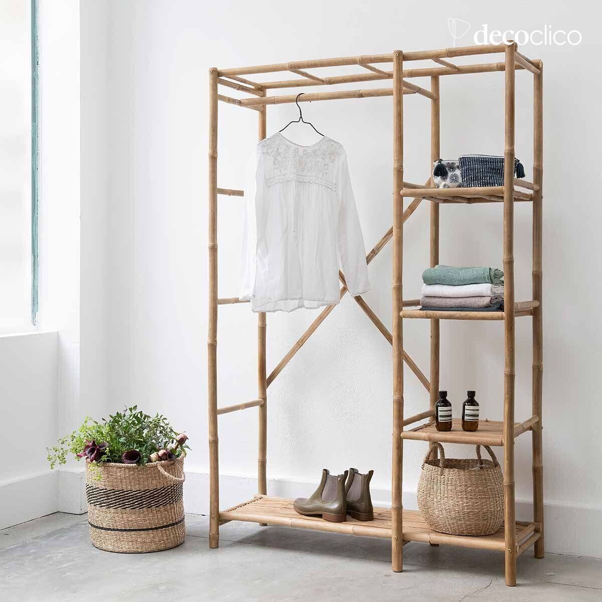 Bamboo and fabric wardrobe Taman