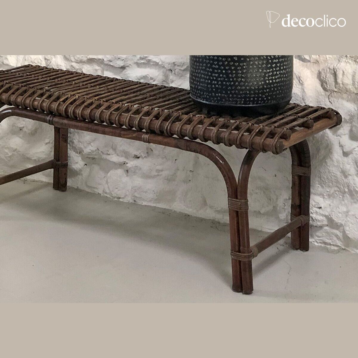 Banc bout de lit en rotin naturel tressé