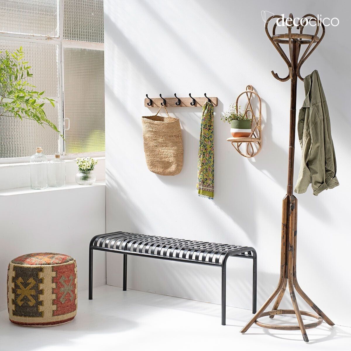 Banc en fer forgé noir