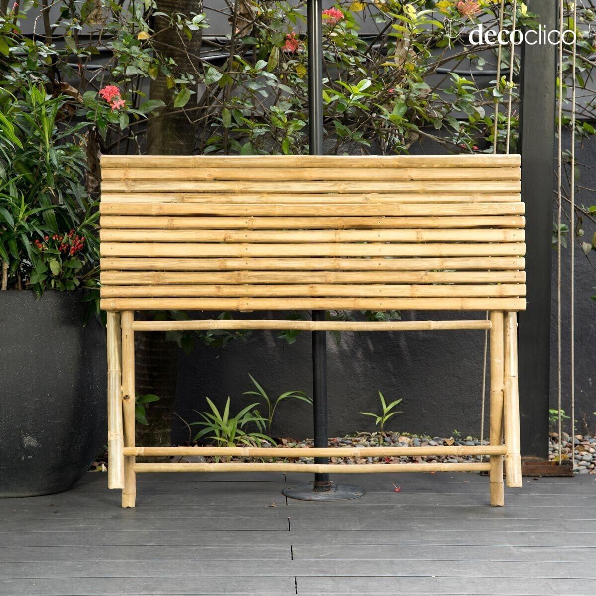 Banco plegable con respaldo de bambú natural Taman