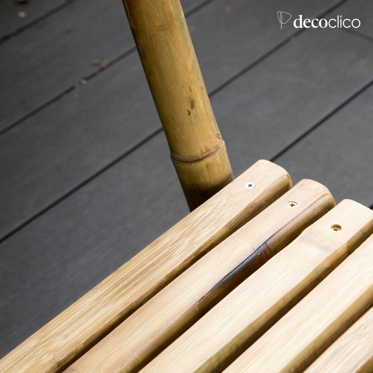 Banco plegable con respaldo de bambú natural Taman