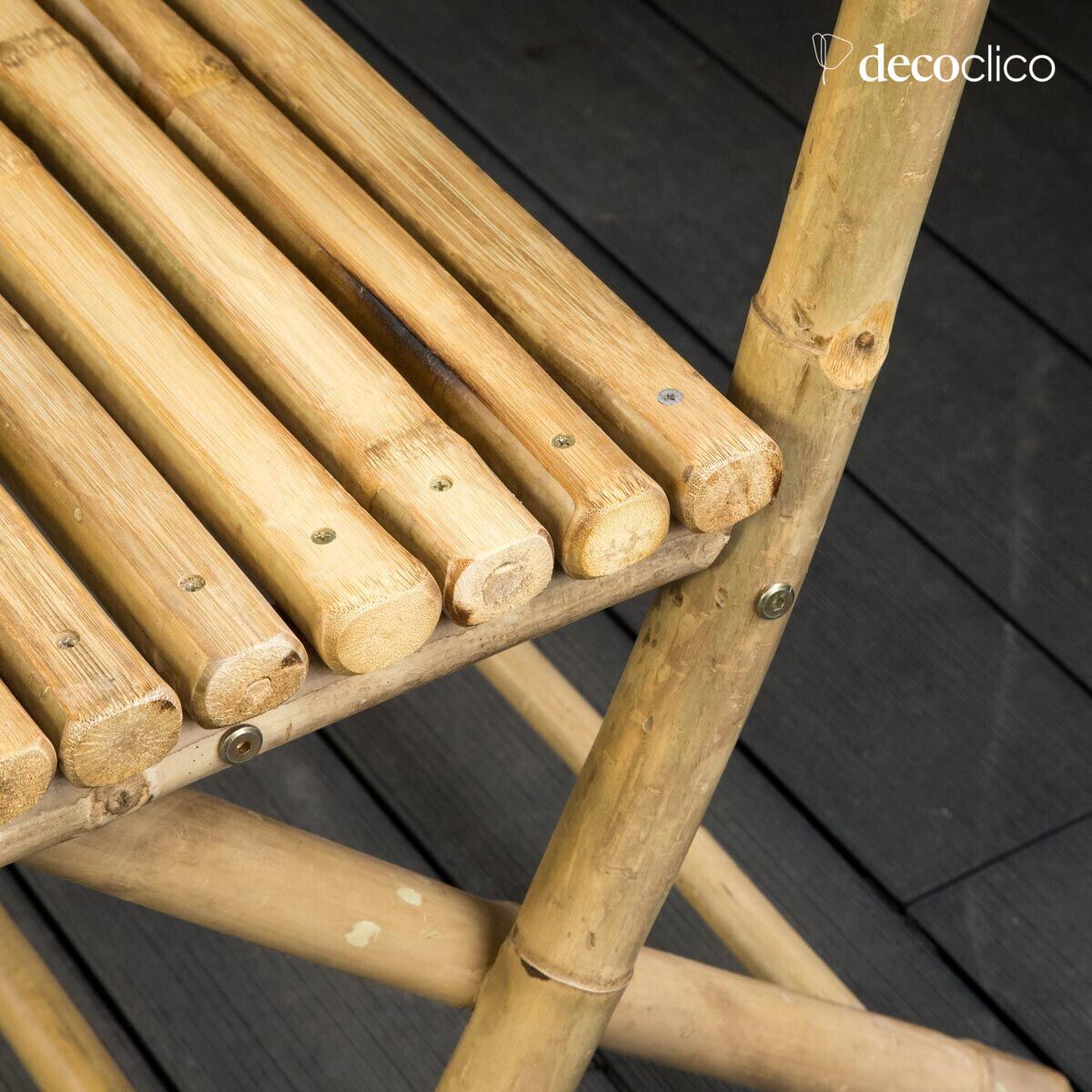 Banco plegable con respaldo de bambú natural Taman