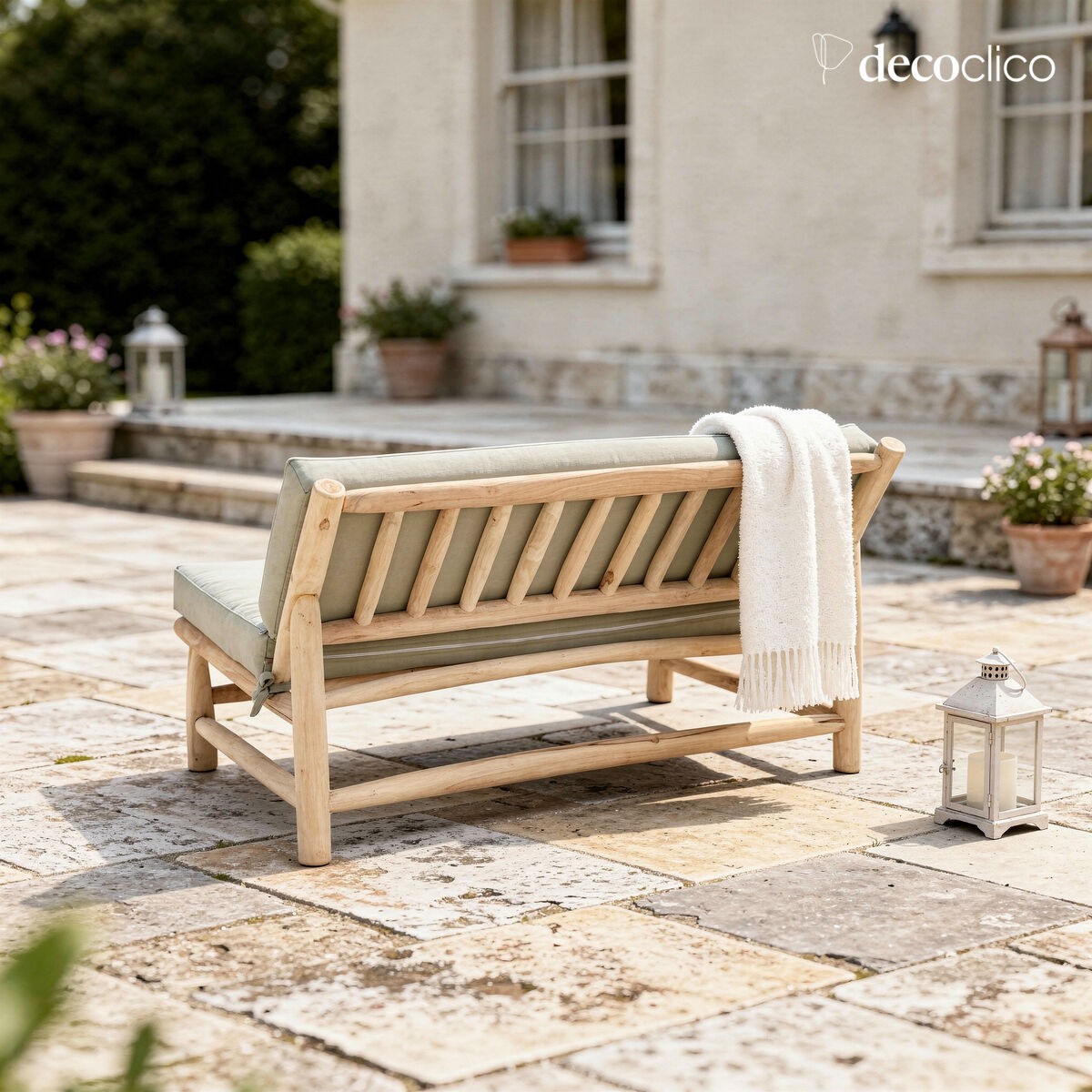 Banquette en bois de teck Pepper