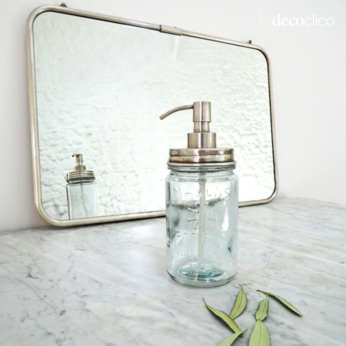 Barber's mirror in silver-plated brass with chain 56 x 40 cm Chaumont