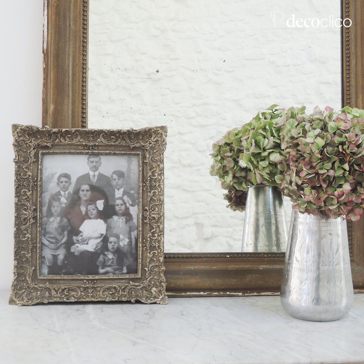 Baroque-style photo frame with a verdigris patina, 31 x 36 cm Manderley