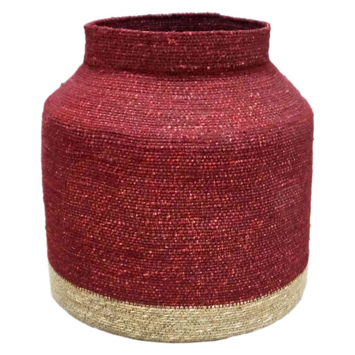 Basket in natural sea rush and cherry Bayadère