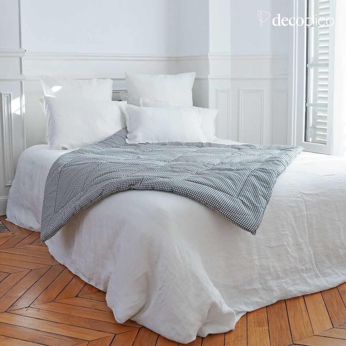 Bettdecke aus Baumwolle mit Vichy-Muster 140 x 150 cm Romy