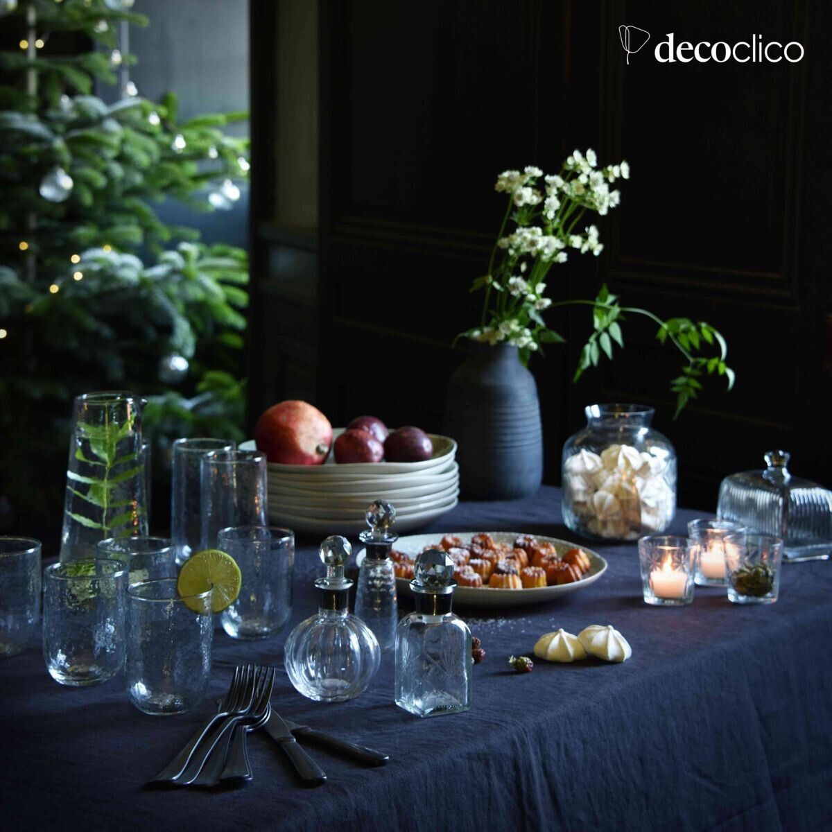 Beurrier en verre strié transparent avec couvercle