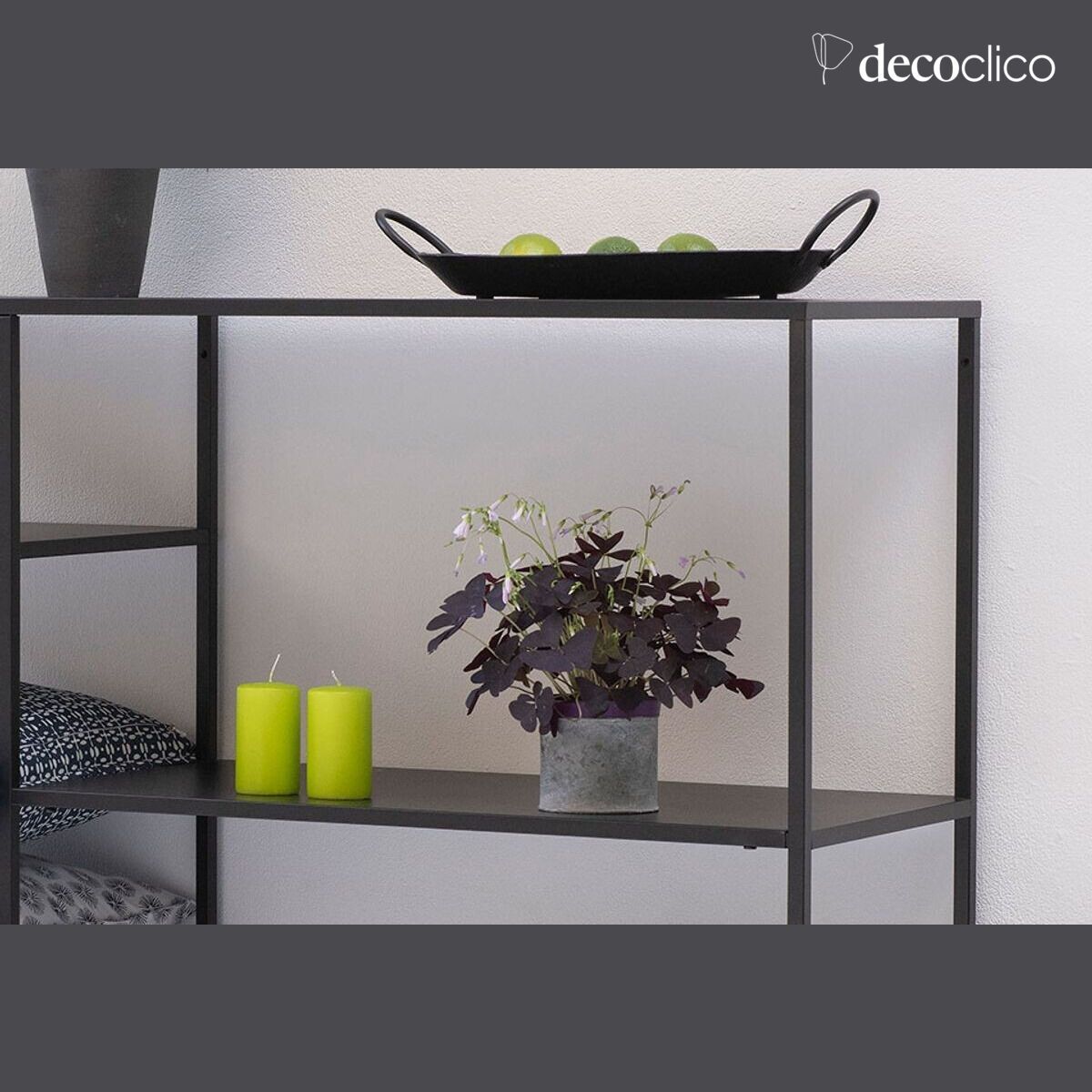 Black metal bookcase shelf Bricklane