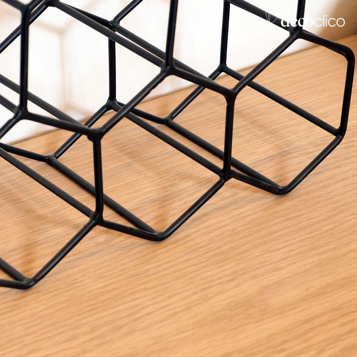 Black metal bottle rack/holder with 6 compartments