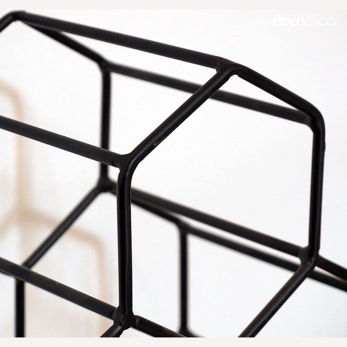 Black metal bottle rack/holder with 6 compartments