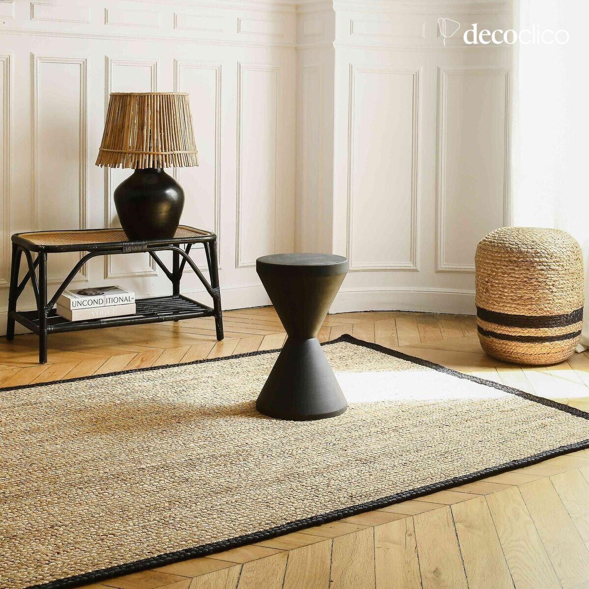 Black metal end table stool H46 cm Tosca